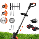 Weed Wacker, Electric Weed Wacker with 2 X 21V 2000mAh Batteries,Weed Electric Eater, 3 in 1 Lightweight Grass String Trimmer Brush Cutter, Stringless Weed Trimmer for Home Gardens