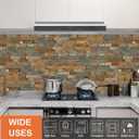 TUOKING 54-Pieces Peel and Stick Backsplash Tiles for Kitchen 4"x 12" PVC Self-Adhesive Subway Matte Faux Stone Wall Panel Brick Stick on Backspalsh for Bathroom(LPM-18-54PCS)