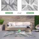 GENIMO Outdoor Rug 4' x 6' Waterproof for Patios Clearance, Reversible Outdoor Plastic Straw Camping Rug Carpet, Large Area Rugs Mats for RV, Camper, Deck, Balcony, Porch, Beach, Picnic, Grey&White