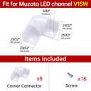 Muzata 8Pack White Corner Connector Kit for LED Channel L Shape 90 Degree Connectors fit Muzata V1SW V Shape Strip Light Aluminum Channel LC08