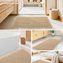 Smiry Waffle Bath Mat 24x17, Extra Soft Absorbent Bathroom Rugs, Non Slip Machine Washable Quick Dry Bath Rugs for Bathroom Floor, Tub, Shower, Home Decor Accessories, Brown