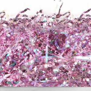 UNIQOOO 1 LB Metallic Iridescent Pink Purple Crinkle Cut Paper Filler Shreds for Gift Box, Craft Bedding Cushion Raffia Tissue for Wedding Bridesmaid Engagement