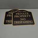 Large (2 Pack) No Trespassing Signs Private Property, Metal, Aluminum, Includes Metal Yard Stakes for Easy Installation, 12x12 Inches