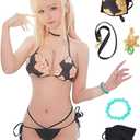 Anime Swimsuit Anime Cosplay Women Sexy Bikini Cosplay Bathing Suit Two Piece Set Halloween Costume,large