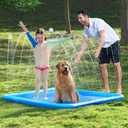 SLOOSH 60" Non-Slip Splash Pad Sprinkler - Summer Water Toys Sprinkler Mat for Kids Toddlers Dogs, Outdoor Backyard Pool Party Decor Outside Water Games Fountain Wading Baby Pool Boys Girls Gifts (5ft, Blue)