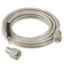 CB Coax Cable 12FT, RG8X FME Female to UHF PL-259 Male with FME Male to PL-259 Adapter, Low Loss RF Coaxial Cable for Antenna, CB Radio, Ham Radio, Marine, Mobile, and GPS Systems