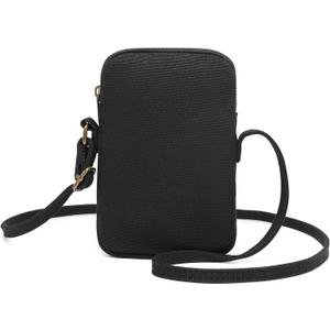 Small Crossbody Purse Zipper Cell Phone Bag Mini Shoulder Purse Wallet Smart Phone Wallet with Credit Card Solts | Small, Zipper, Mini, Wallet, Credit Card Slots (Black/Canvas)