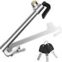 Universal Car Steering Wheel Lock, Retractable Double Hook Brake Locks Anti-Theft Device with 3 Keys, Adjustable Clutch Pedal Locks, Vehicle Security Lock Bar for Car Truck SUV