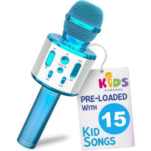Move2Play, Kids Karaoke Microphone | Includes Pre-Loaded Songs & Bluetooth | Kids Birthday Party Gift | Toy for All Ages 2, 3, 4, 5, 6+ Year Old Girls, Boys & Toddlers