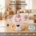 Baby Swing with Auto-Rocking, 5 Motions & 12 Melodies，Pink
