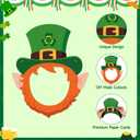 24Pcs St. Patrick's Day Mask Crafts Kit, Leprechaun Paper Hat Masks Decorations, Leprechaun Cutouts for Saint Patrick Day Classroom Office Irish Party Supplies Bulletin Boards Lockers Decor