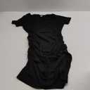 Missufe - Women's Ruched Bodycon Midi Dress Short Sleeve T-Shirt Dress, L