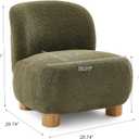 Christopher Knight Home Modern Low Profile Accent Chair for Living Room, Boucle Upholstered Armless Chair with Rubberwood Legs, Comfy Lounge Armchair, Plush Cloud-Like Seating for Bedroom, Olive Green, Single