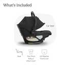 UPPAbaby Aria V2 Lightweight Infant Car Seat - Just Under 6 lbs - Base with Load Leg + Infant Insert + All-Weather FootCover Included - Direct Stroller Attachment - Jake (Charcoal/Black Leather), Manufactured date" 09-27-25