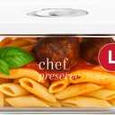 Chef Preserve Large Glass Vacuum Seal Container  Vacuum Sealed Container for Food Storage  Leak-Proof Vacuum Sealer Container with Pump  BPA-Free, Microwave, Freezer, and Dishwasher Safe