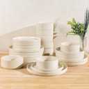 TheTerra Ceramic Dinnerware Set for 8, 24-Piece Plates and Bowls Set