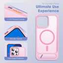 Compatible with iPhone 13 Pro Case [Compatible with Mag-Safe][Adjustable Kickstand][Military Grade Drop Protection] Translucent Phone Case for iPhone 13 Pro,Pink