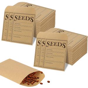 Zubebe 150 Pieces Seed Saving Envelopes Packets Resealable Self Adhesive Paper Envelopes for Flower Vegetable Seeds Storage 3.15 x 4.72 Inch (Brown)