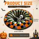 3D Halloween Rug,Novelty Ghost Skeleton Optic Illusion Rug,Gothic Rug Decor, 1'11"