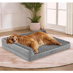 XL Orthopedic Dog Bed for Large Sized Dogs, 42"x30"x7.5", Grey
Waterproof, Washable Cover, L-Shaped Pet Couch, Egg-Crate Foam for Joint Pressure Relief, Portable Handle