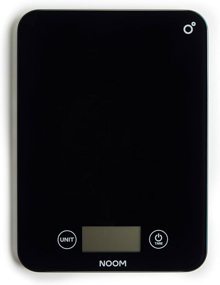 Noom Digital Kitchen Scale: Accurate Precision, LCD Display for Clarity, Stylish Black, Battery Included for Seamless Operation (Black)