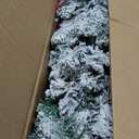  6Ft Pre-lit Snow Flocked Artificial Pencil Christmas Pine Tree with 250 LED Lights