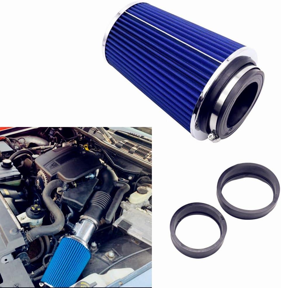 3 3.5 4In Inlet Air Filter Cone, 76mm 89mm 101mm High Performance Cold Air Intake Filter, Height 9In (230mm) Blue