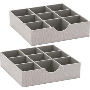 Household Essentials Drawer Organizer Tray 2 Pack, Gray, Silver