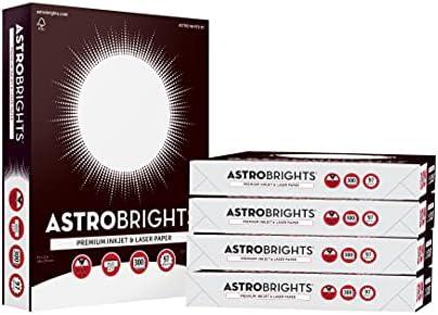 Astrobrights® Printer & Copy Paper, 8.5" x 11", 28lb/105gsm, 97 Brightness, White, 5 reams of 300 sheets per ream, 1,500 sheets per carton (91738-01)