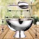 Large Ice Bucket 13L Stainless Steel Champagne Bowl Ice Bucket with Ice Scoop Semicircle Drink Tub with Integrated Base Silver Beverage Tub for Parties, Cocktail Bar, Chilling Wine (2 Packs-Silver), 40cm