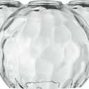 3 Pack Fixture Replacement Globe Shade, 6 Inch Diameter, E26 Base Clear Hammered Glass, Glass Globe Lampshade Cover for Pendant Wall Sconce Chandelier Vanity Light
