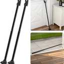 SECURITYMAN 2-in-1 Door Security Bar & Sliding Patio Door Security Bar (2 Pack) via Interchangeable Caps - Heavy Duty Iron Construction Door Stoppers Lock for Home, Apartment, Travel Hotel - Black