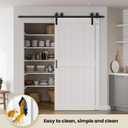 SmartStandard 34in x 84in Double MDF Sliding Barn Doors with 6FT Bypass Barn Door Hardware Kit, Save Space, Waterproof, Easy Install, Fit 56in-60in Openning, White