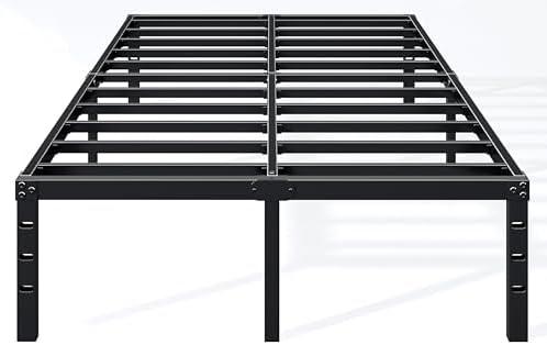 Hafenpo 18 Inch Full Bed Frame - Sturdy Metal Platform Full Size, No Box Spring Needed, Heavy Duty, Easy Assembly, Strong Bearing Capacity, Under Bed Storage, Black