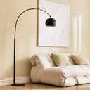 CO-Z Modern Arc Floor Lamp 69", Arch Floor Lamps with LED Bulb, Inner White Metal Shade and Marble Base, Contemporary Standing Light for Living Room Couch Sofa
