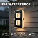 ISUNMEA 6.7 Inch Solar Lighted House Numbers for Outside, Light Up Waterproof LED Address Signs for Houses, Backlit Illuminated Exterior Modern House Numbers Light (8-Black, 6.75IN)
