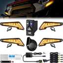 UTV Turn Signal Kit with 110D Horn, Pre-Wired, Plug & Play UTV Universal Street Legal Blinker kit with Integrated Rocker Switch, Compatible with Polaris, Can-Am, CFMOTO for Side By Side