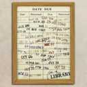 12 x 16 Inch Vintage Wall Art Decor Library Card Poster Library Due Date Card Book Poster Christmas Book Themed Gifts, Bookish Posters Book Club Gifts Wall Mounting Framed Books Lovers Gift for Library Room Decor