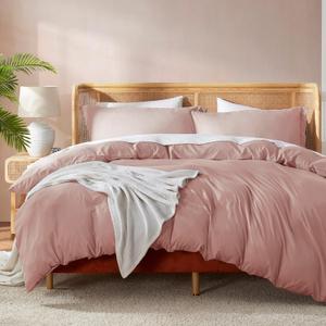 Nestl Blush Pink Duvet Cover King Size - Soft Double Brushed King Duvet Cover Set, 3 Piece, with Button Closure, 1 Duvet Cover 104x90 inches and 2 Pillow Shams