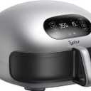 Typhur Dome 2 AI Smart Air Fryer, Large Flat Airfryer with Top & Bottom Heating, Self-cleaning Digital Fryer, PFAS free Ceramic Basket, Fits a 12" Pizza or Steaks, Whisper-Quiet, 120V (Silver)