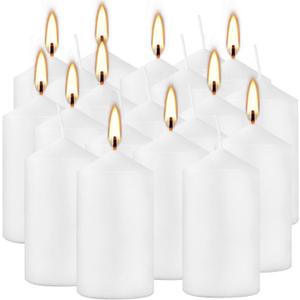 20-Piece White Taper Candles (2x4 inches) | Unscented, Dripless & Smokeless | Clean-Burning Dinner Candles for Weddings, Parties, Dinner Table Decor, Home Dining, Church Ceremonies & Celebrations