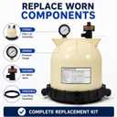 Pool Filter Lid Assembly Kit Compatible with Pentair Clean & Clear CC75 CC150 CC200 Filters, Includes 178561 Lid, 190058 Pressure Gauge, 9820980 Air Relief Valve & 59052900 Lock Ring