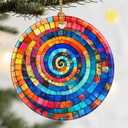 Christmas Ornaments, Dodosky 2.8in Ceramic Rainbow Spiral Ornament, Xmas Decor, Christmas Tree Ornaments, Xmas Decorations for Tree, Holiday Ornament, Gifts for Art Lovers, Idea Gifts for Women Friend