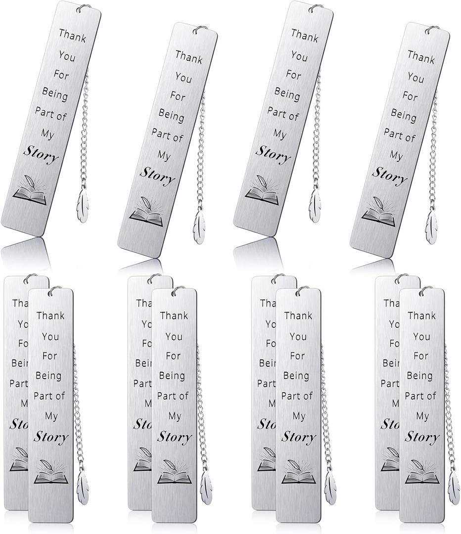 Sabary 12 Pcs Thank You Appreciation Gift Graduation for Women Men Bookmark with Tassel First Day of Bookmarks for Nurse Day Male Female Friend Book Lover Teacher
