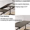 TigerDad Tilt Overbed Table with Wheels, Height Adjustable Rolling Desk for King Queen Bed, Tilting Laptop Cart Mobile Computer Workstation, Dekuwood
