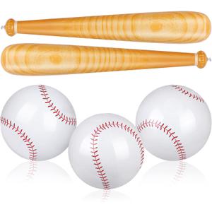 durony 5 Pieces Inflatable Baseball Set Including 2 Piece 31.5 Inch Baseball Bat Inflates 3 Piece 5.5 Inch Beach Baseball Sports Baseball Party Favors for Birthday Party Pool Beach Fun Sports Game