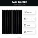 Water Proof Outside Curtains with Grommet Top for Porch, W84 x L120 Thermal Insulated Washable Light Block Outdoor Divider Drapes for Patio Gazebo Deck Pool Area Pergola Cabana (Black)