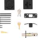 Kwikset 817 Deadbolt Lock, Matte Black Square Exterior Keyed Front Entry Door, Pick Resistant SmartKey Rekey Security, Single Cylinder Dead Bolt, with Microban Protection (Contemporary)