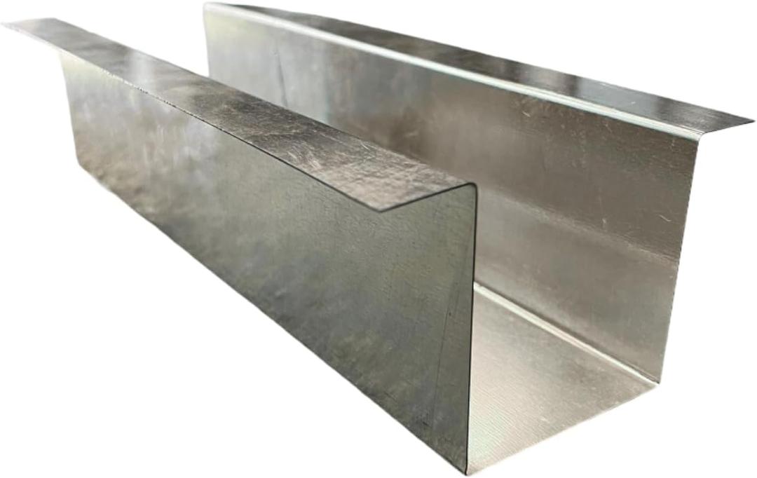 F&L Heavy-Duty Raw Galvanized Metal Line Cover Set with Angled Tips for AC & Heat Pump – Unpainted Galvanized Steel, (6"x6"x48" to 96"), Weather-Resistant and Shipped in Two Pieces.