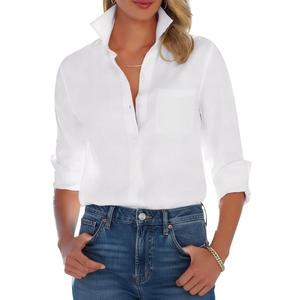 Button Down Shirts for Women Long Sleeve Dress Shirt Wrinkle Free Collared Work Shirt Casual Office Blouse Top (S)